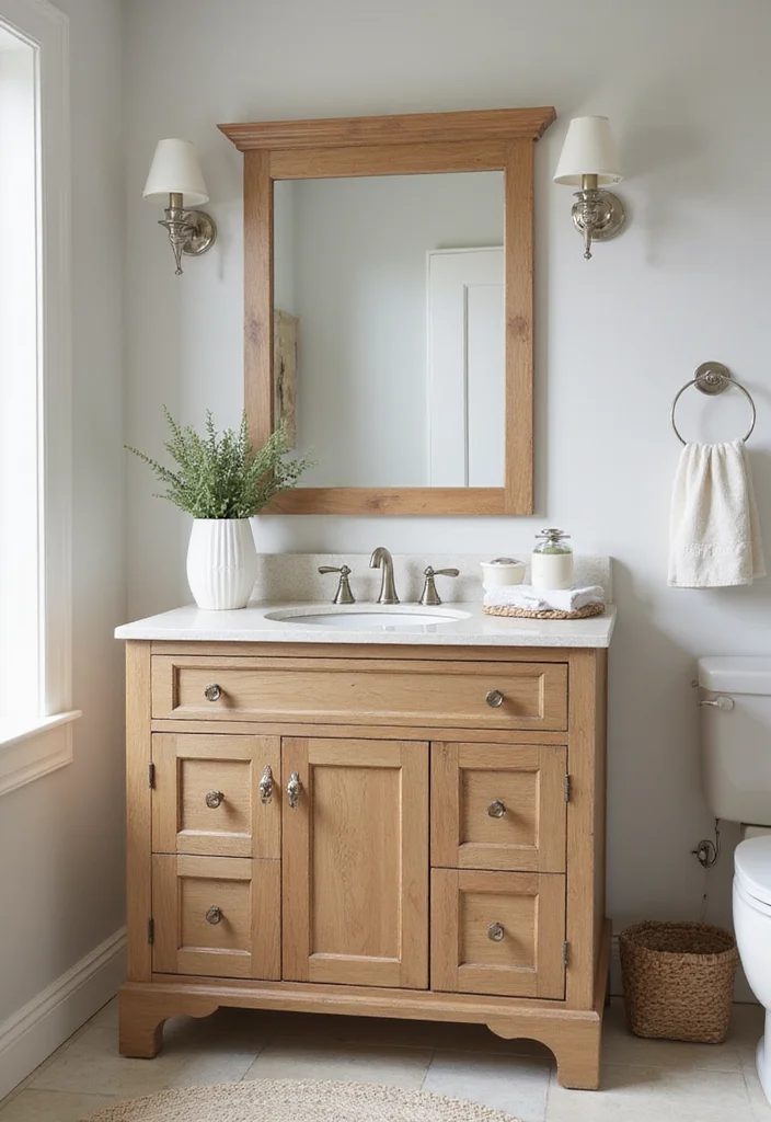 14 Light Wood Bathroom Vanity Ideas With Natural Warmth - 12. Transitional Style