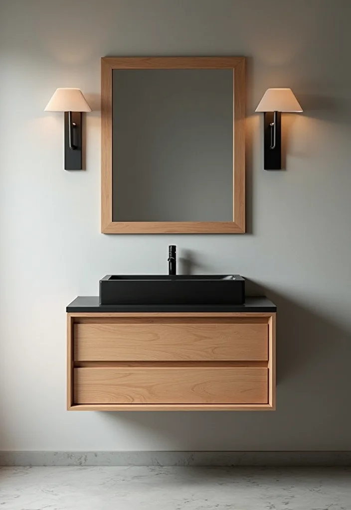14 Light Wood Bathroom Vanity Ideas With Natural Warmth - 3. Modern Minimalism