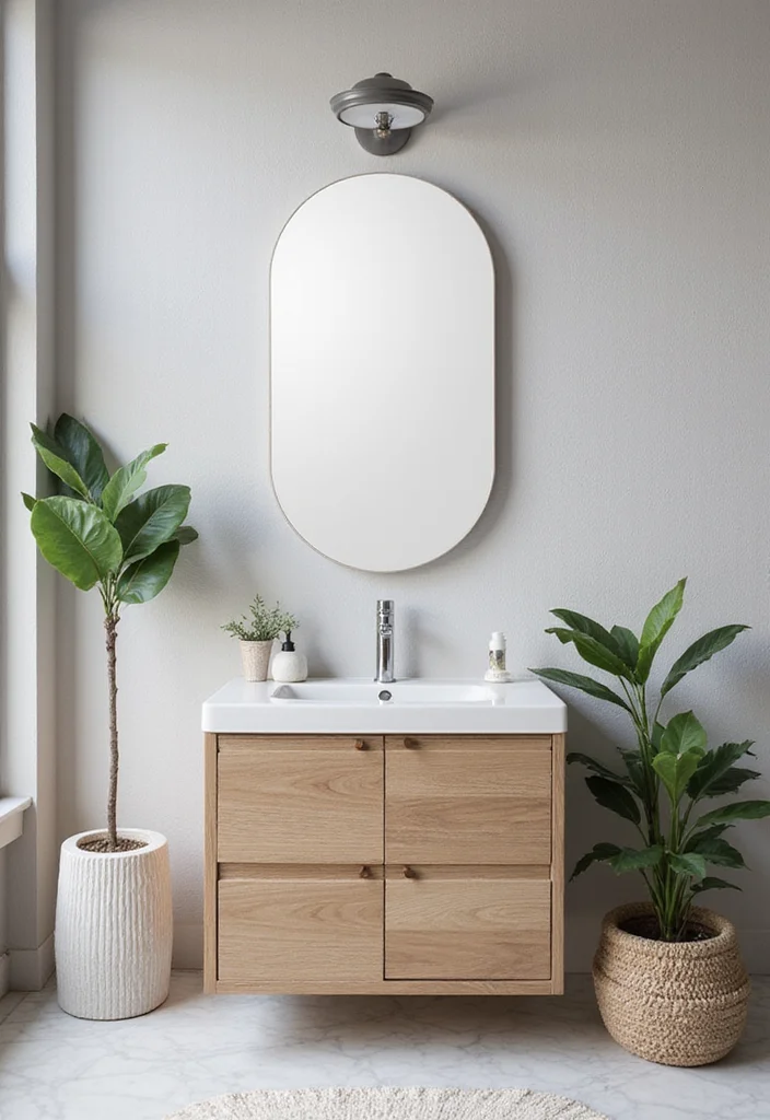14 Light Wood Bathroom Vanity Ideas With Natural Warmth - 9. Monochromatic Bliss