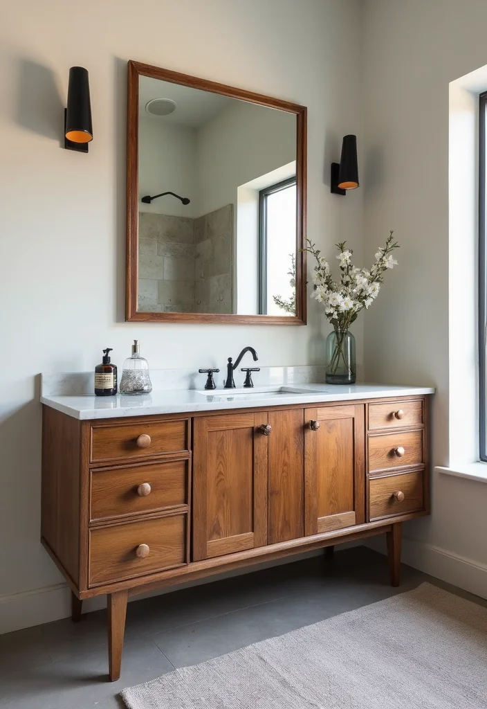 14 Mid Century Bathroom Vanity Ideas With Retro Cool - 13. Customized Creations