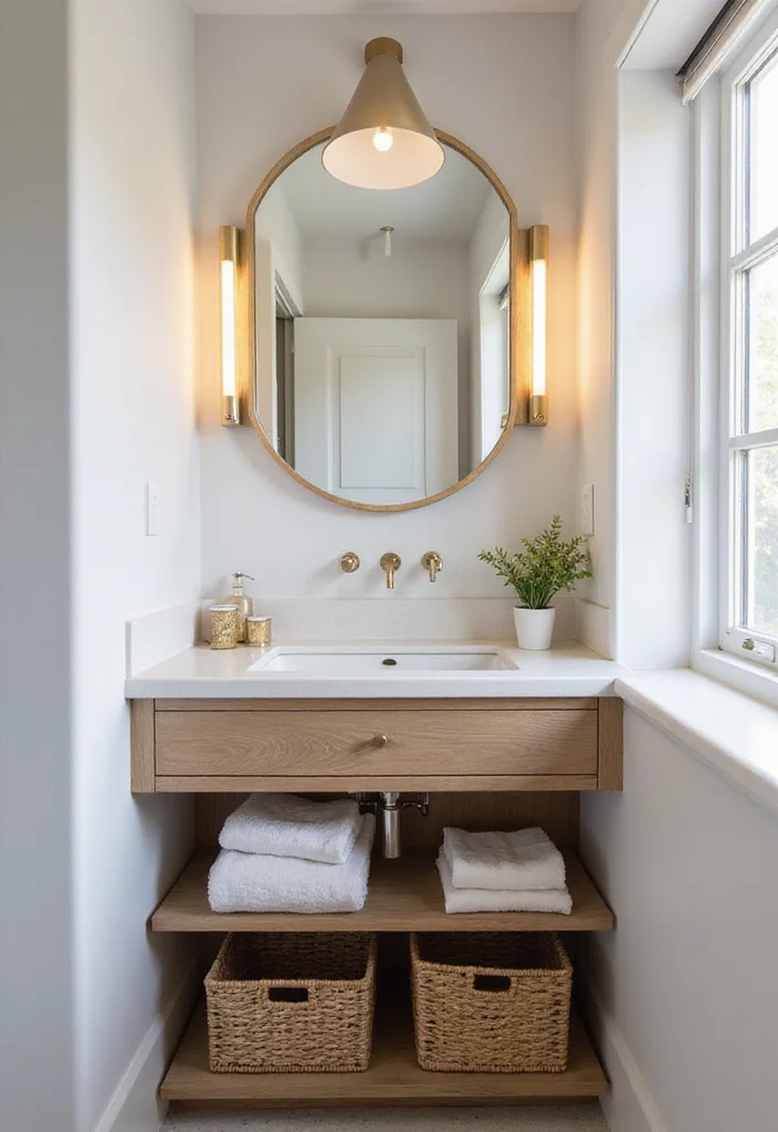 14 Mid Century Bathroom Vanity Ideas With Retro Cool - 8. Compact Corner Solutions