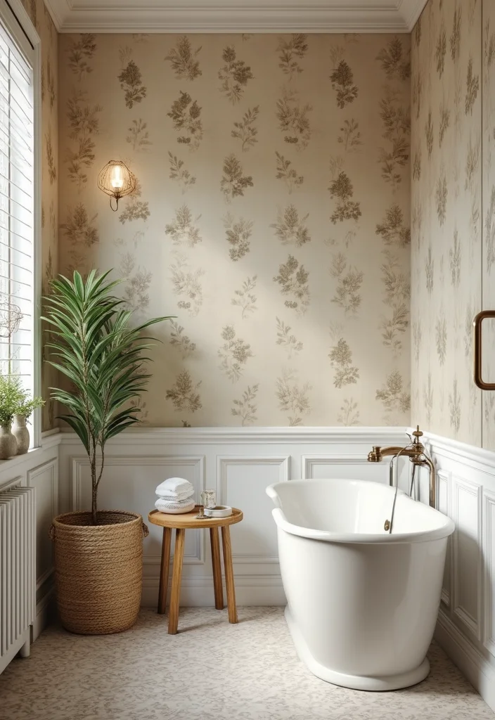 14 Old Bathroom Ideas That Look Beautiful Again - 10. Elegant Wall Treatments