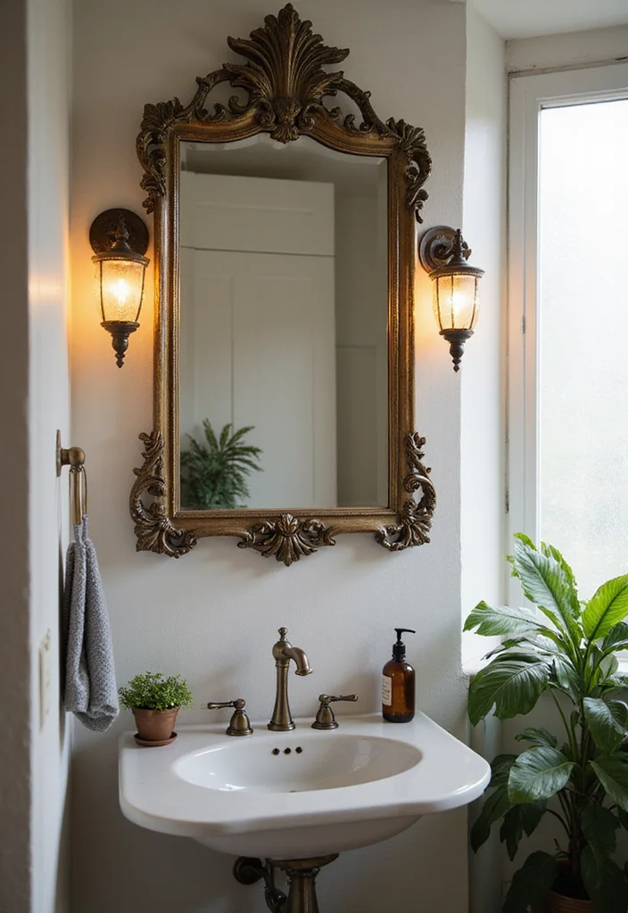 14 Old Bathroom Ideas That Look Beautiful Again - 7. Vintage Mirrors