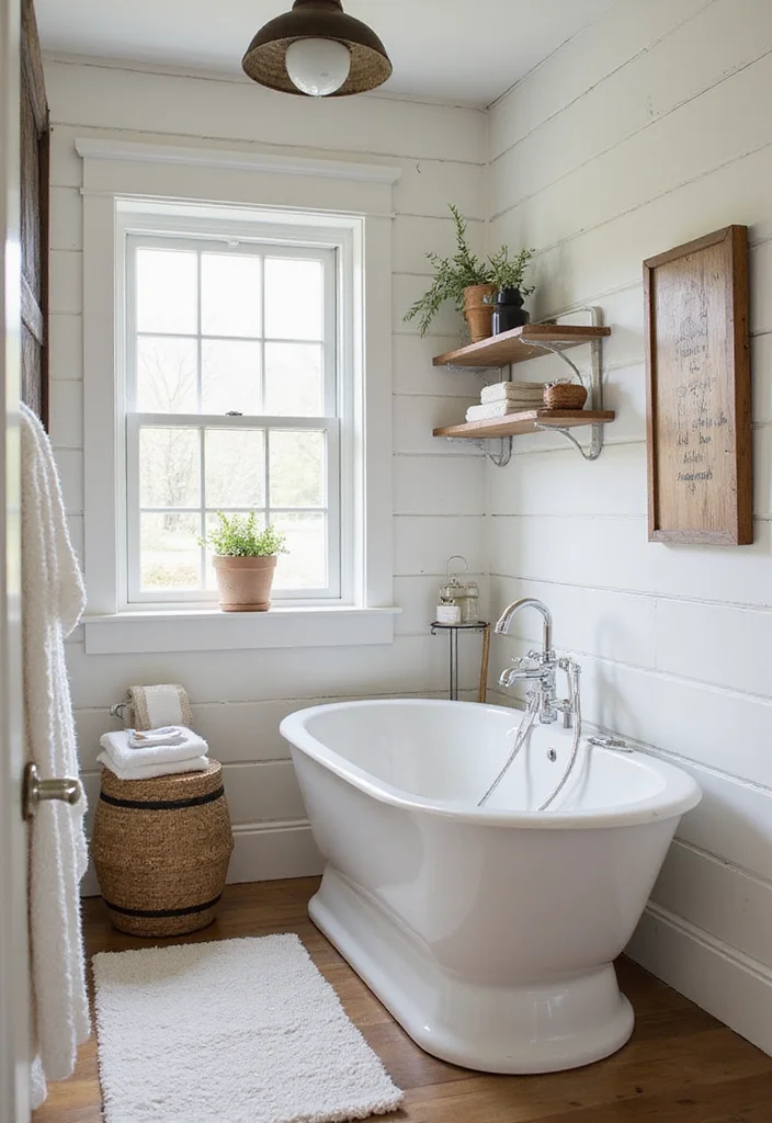 14 Old Bathroom Ideas That Look Beautiful Again - 8. Farmhouse Chic Touches