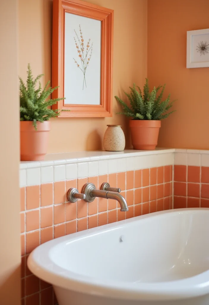14 Orange Bathroom Decor Ideas With Bright Cheer - 14. Orange Accents in Small Details