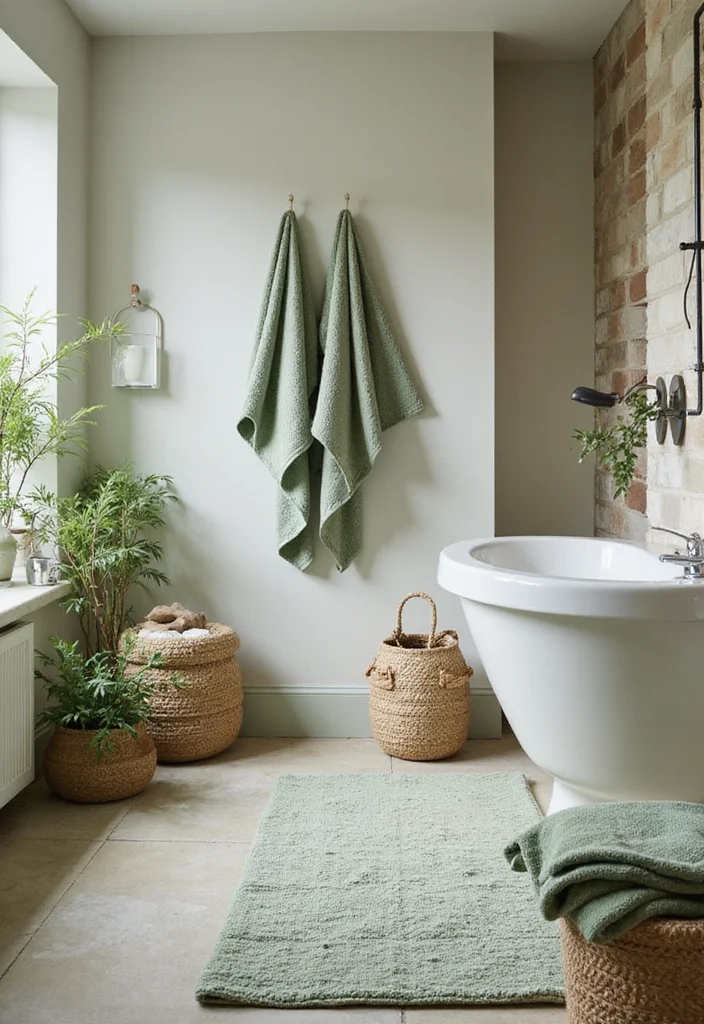 14 Sage Bathroom Ideas With Peaceful Tones - 3. Sage Accents in Decor