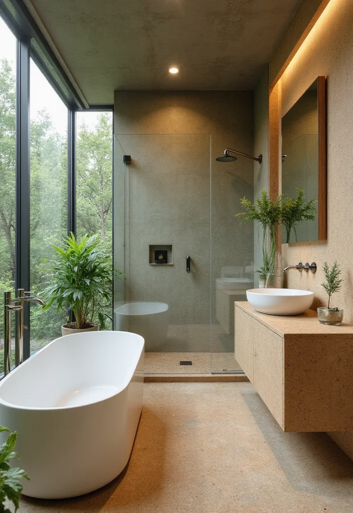 14 Sage Bathroom Ideas With Peaceful Tones - 7. Sustainable Materials