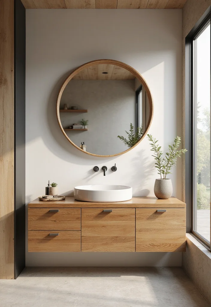 14 Wooden Vanity Bathroom Ideas For Warm Interiors - 10. Eco-Friendly Bamboo Vanity