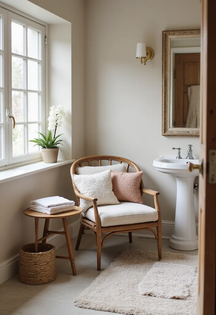 14 Zen Bathroom Decor Ideas For A Calm Retreat - 11. Create a Cozy Nook