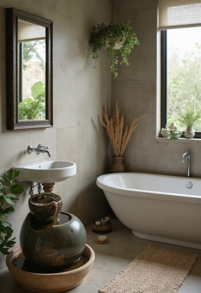 14 Zen Bathroom Decor Ideas For A Calm Retreat - 8. Integrate Water Features