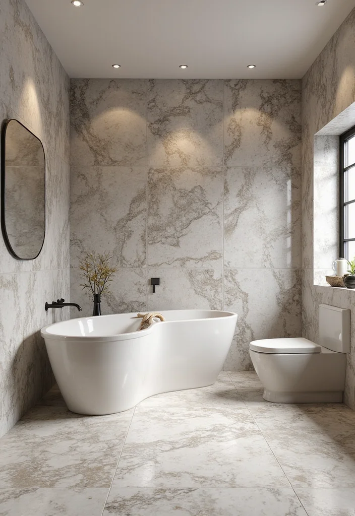 16 Marble Bathroom Ideas For Luxury Homes - 10. Mixed Marble Patterns
