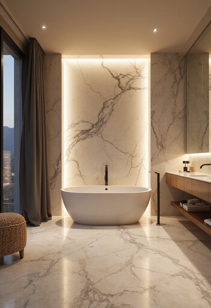 16 Marble Bathroom Ideas For Luxury Homes - 13. Backlit Marble Features