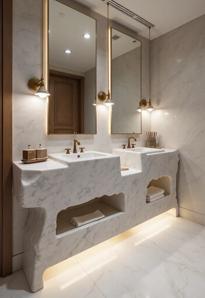 16 Marble Bathroom Ideas For Luxury Homes - 6. Marble Vanity Designs