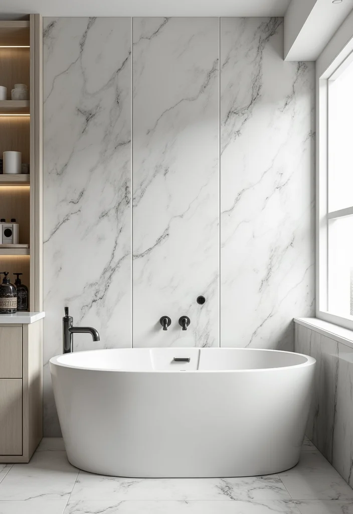 16 Marble Bathroom Ideas For Luxury Homes - 7. Marble Wall Panels