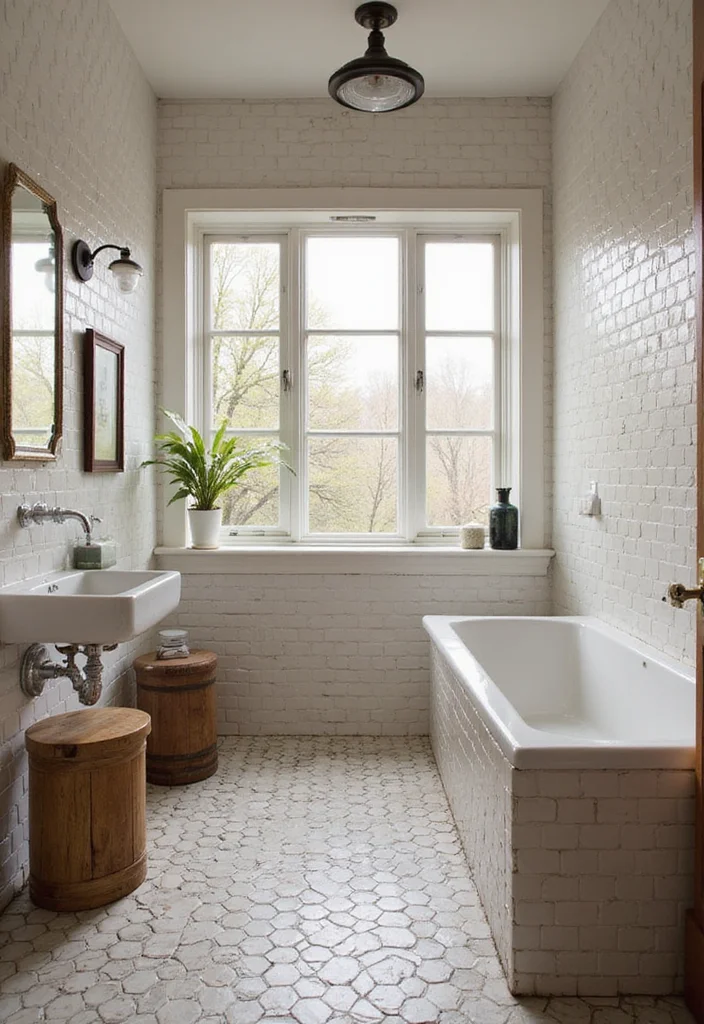 18 Tile Bathroom Ideas For Every Aesthetic - 14. Vintage Hexagon Tiles