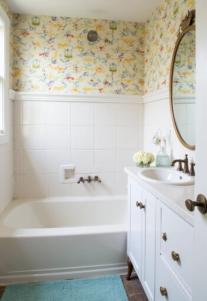 18 Tile Bathroom Ideas For Every Aesthetic - 18. DIY Painted Tiles