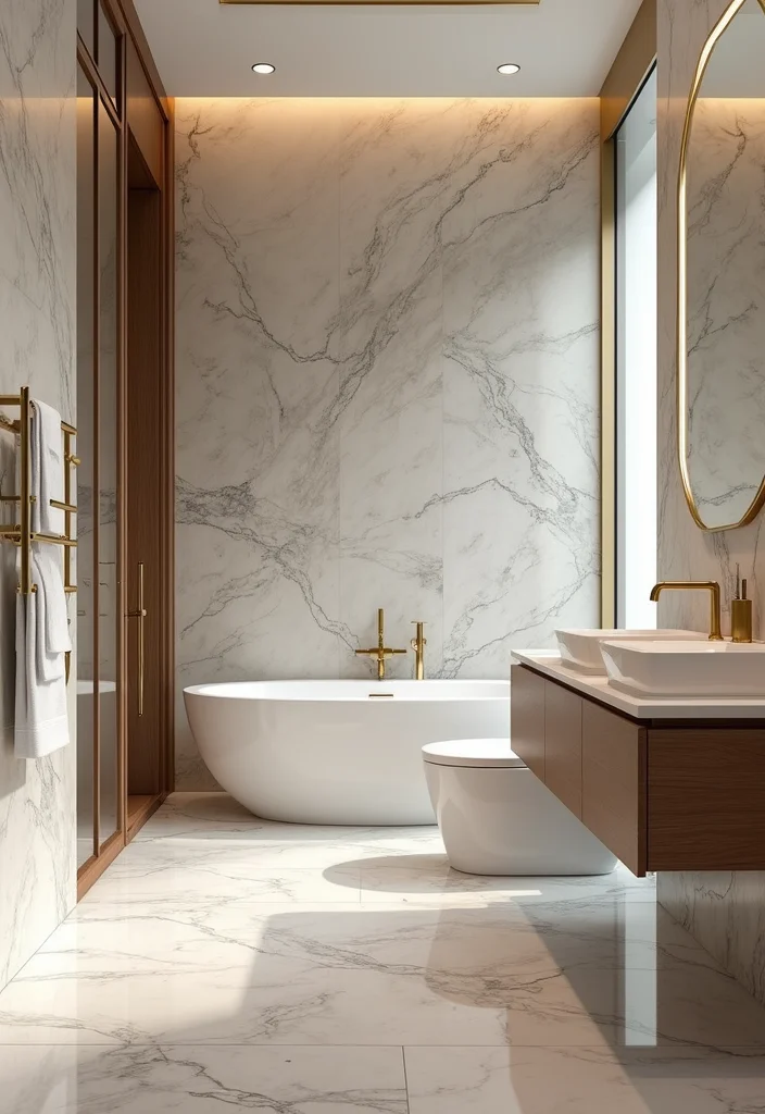 18 Tile Bathroom Ideas For Every Aesthetic - 5. Elegant Marble Effect Tiles