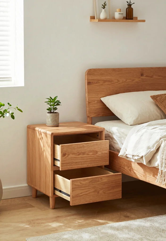 15 Bedroom Ideas With Wood Furniture: Warm and Timeless - 12. Functional Wooden Furniture for Small Spaces 1