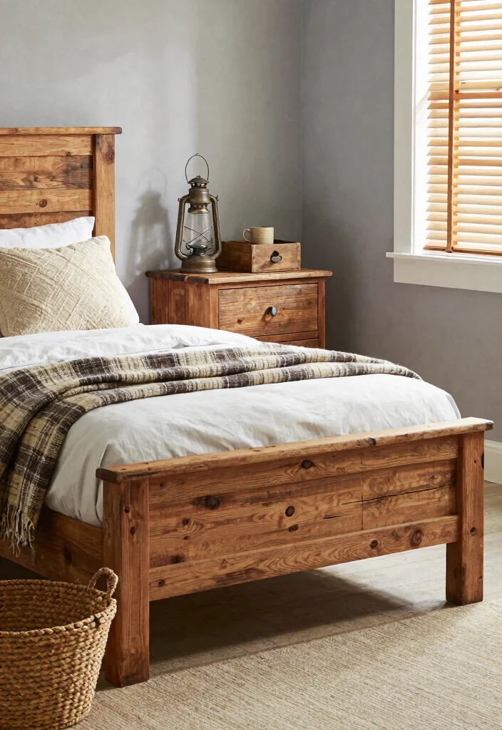 15 Bedroom Ideas With Wood Furniture: Warm and Timeless - 2. Rustic Charm with Reclaimed Wood Accents 1