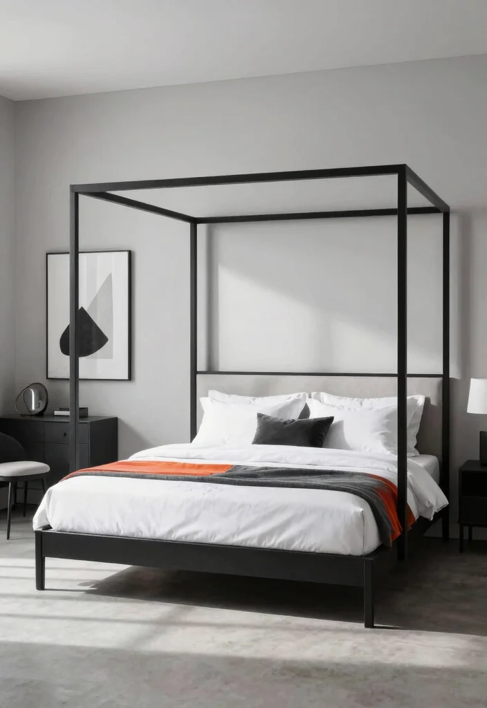 15 Bedroom With Canopy Bed Ideas Dreamy and Romantic - 10. Contemporary Chic 1