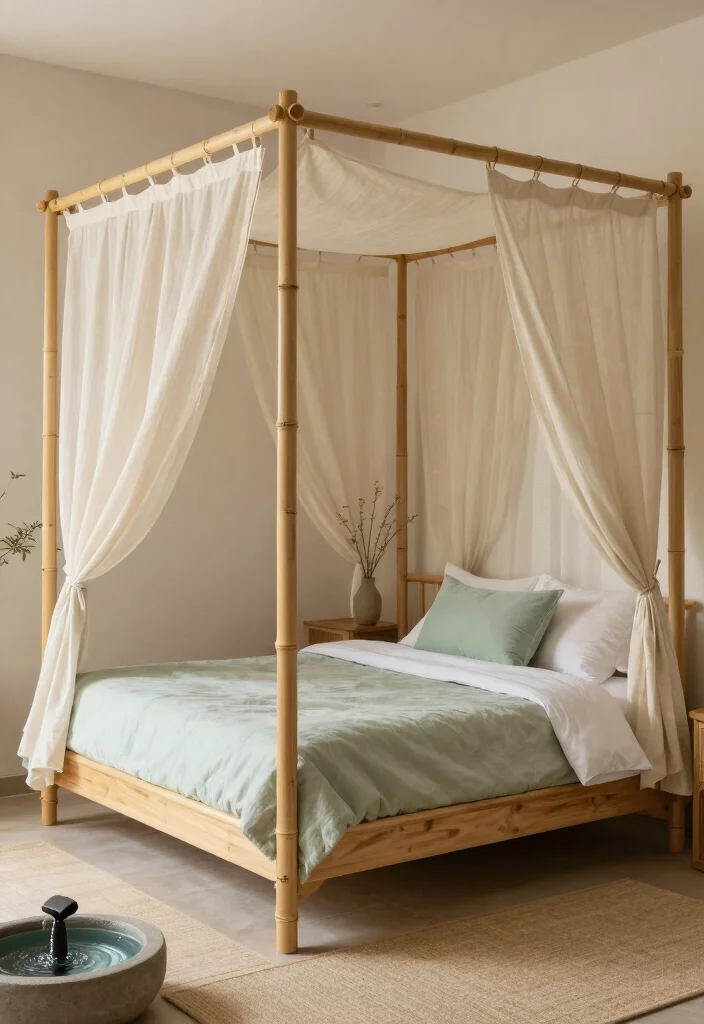 15 Bedroom With Canopy Bed Ideas Dreamy and Romantic - 12. Zen Retreat 1