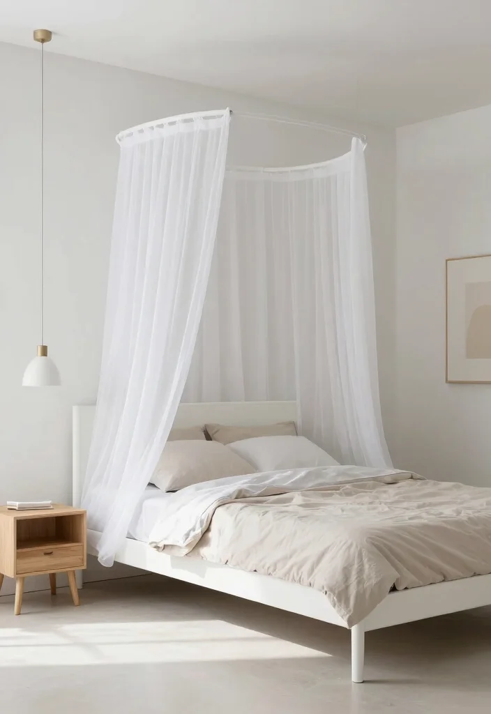 15 Bedroom With Canopy Bed Ideas Dreamy and Romantic - 2. Minimalist Elegance 1