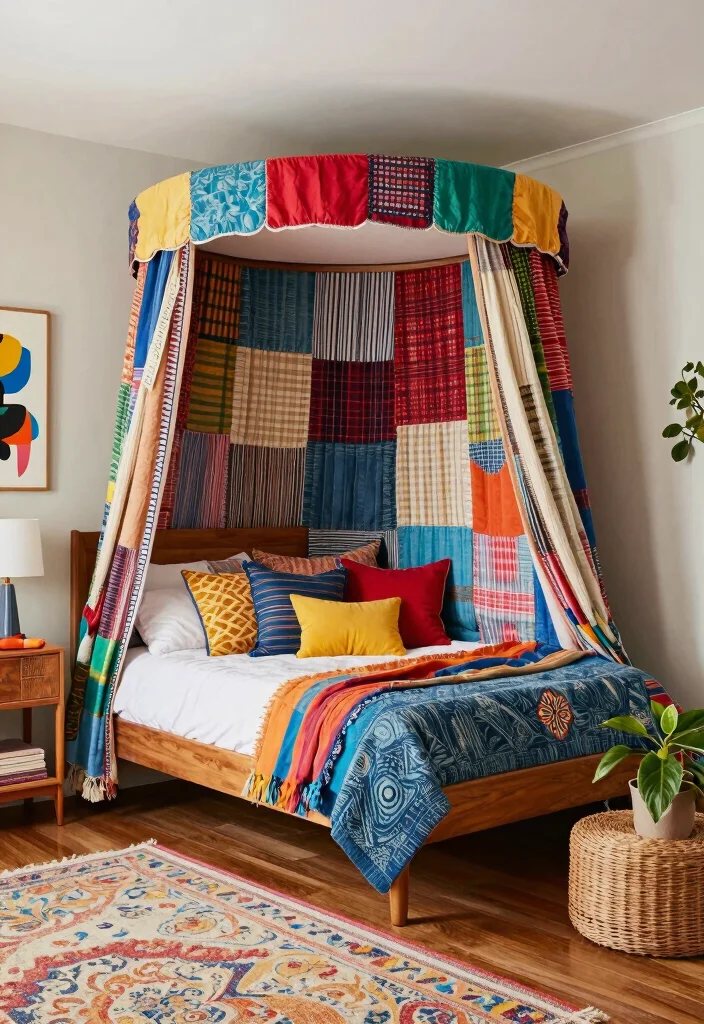 15 Bedroom With Canopy Bed Ideas Dreamy and Romantic - 7. Eclectic Mix 1