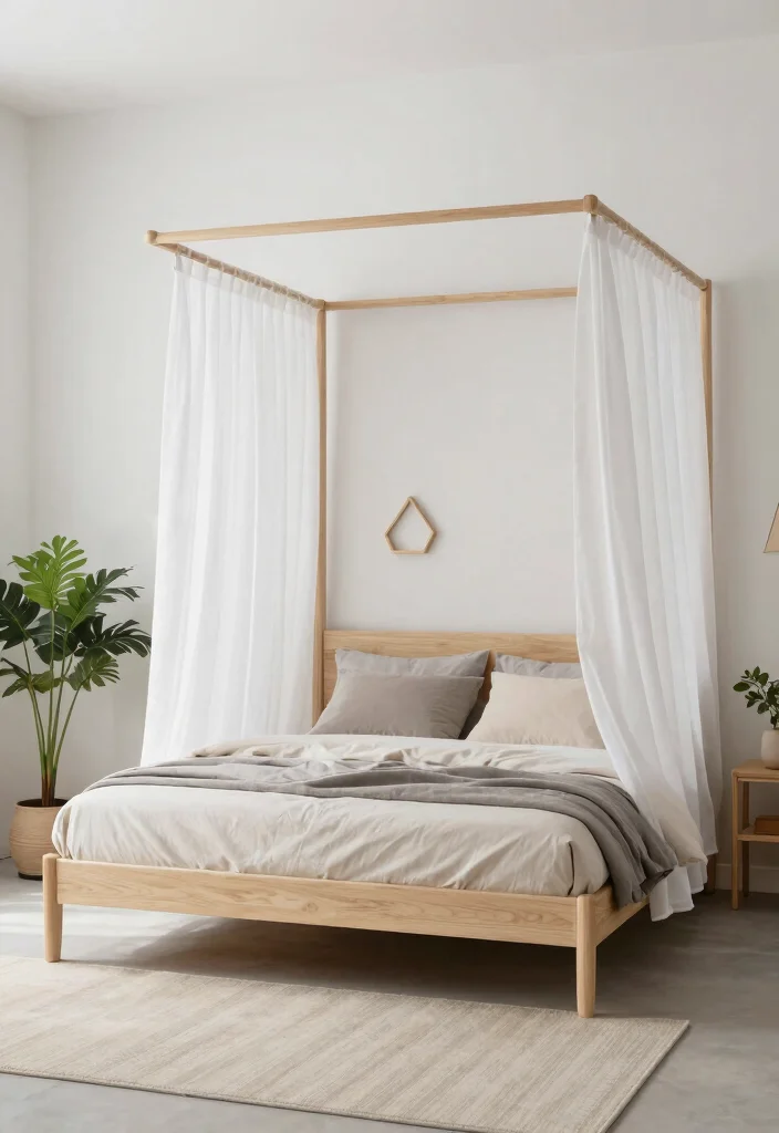 15 Bedroom With Canopy Bed Ideas Dreamy and Romantic - 8. Scandinavian Simplicity 1