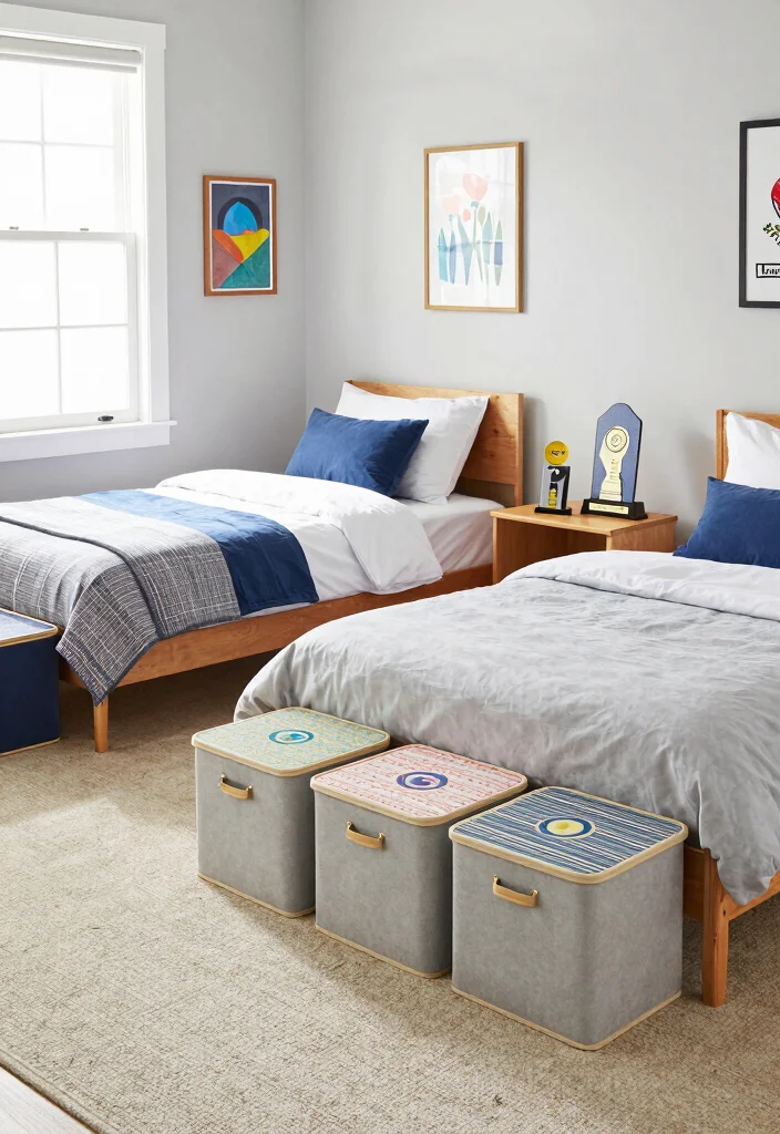 15 Boys Sharing Bedroom Ideas: Smart Layout Solutions - 13. Clever Use of Under-Bed Storage 1