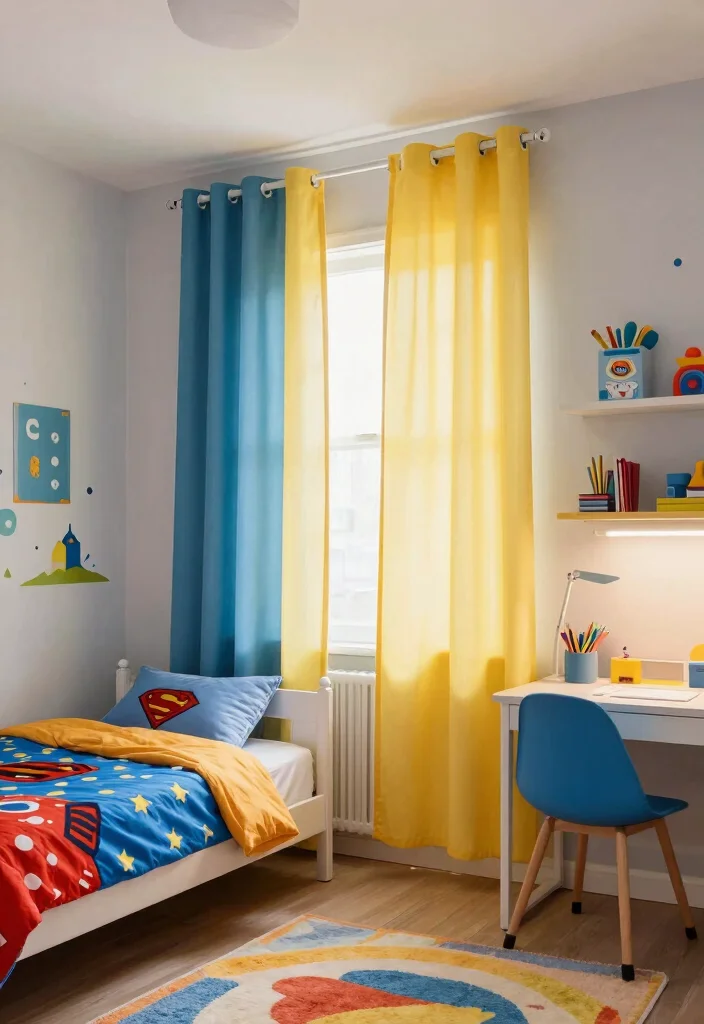 15 Boys Sharing Bedroom Ideas: Smart Layout Solutions - 5. Divide and Conquer with Curtains 1