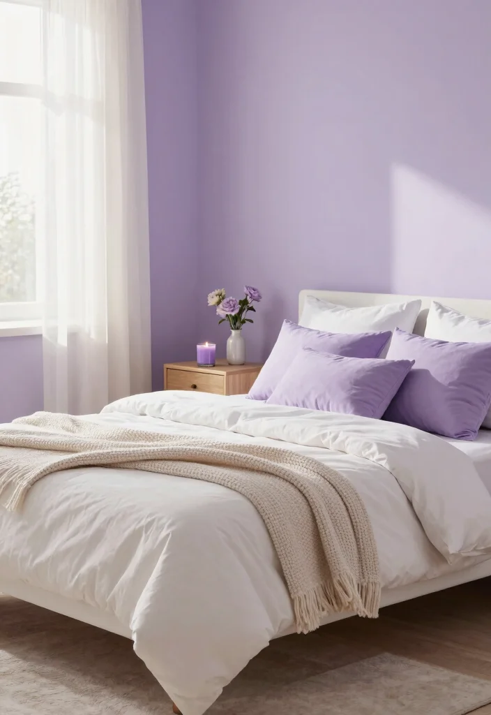 16 Bedroom Color Palette Ideas That Feel Calm and Stylish - 1. Soft Lavender and Cream 1