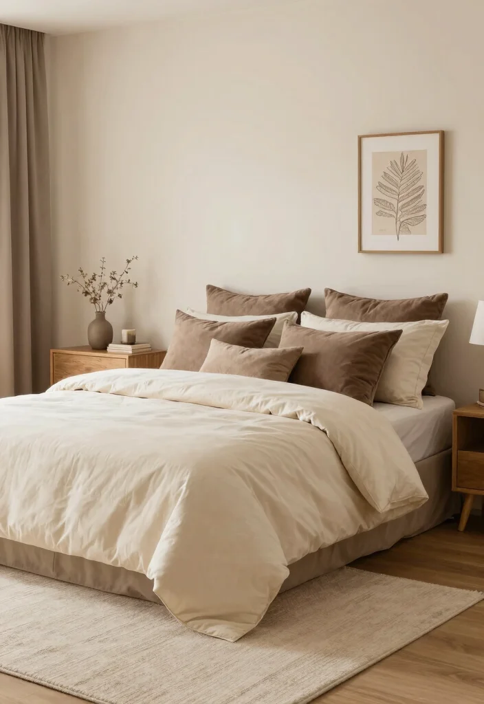 16 Bedroom Color Palette Ideas That Feel Calm and Stylish - 8. Cream and Mocha 1