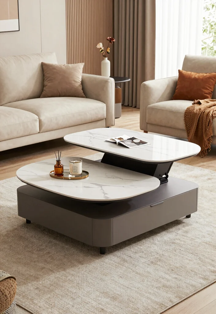 16 Bedroom in Living Room Ideas: Smart Studio Solutions - 15. Multi-Functional Coffee Tables 1
