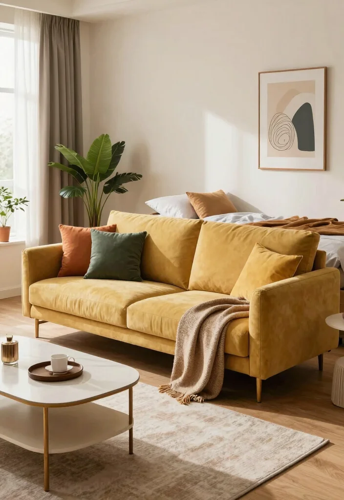 16 Bedroom in Living Room Ideas: Smart Studio Solutions - 3. Convertible Sofas for Ultimate Comfort 1
