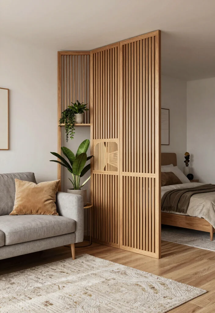 16 Bedroom in Living Room Ideas: Smart Studio Solutions - 4. Chic Room Dividers 1