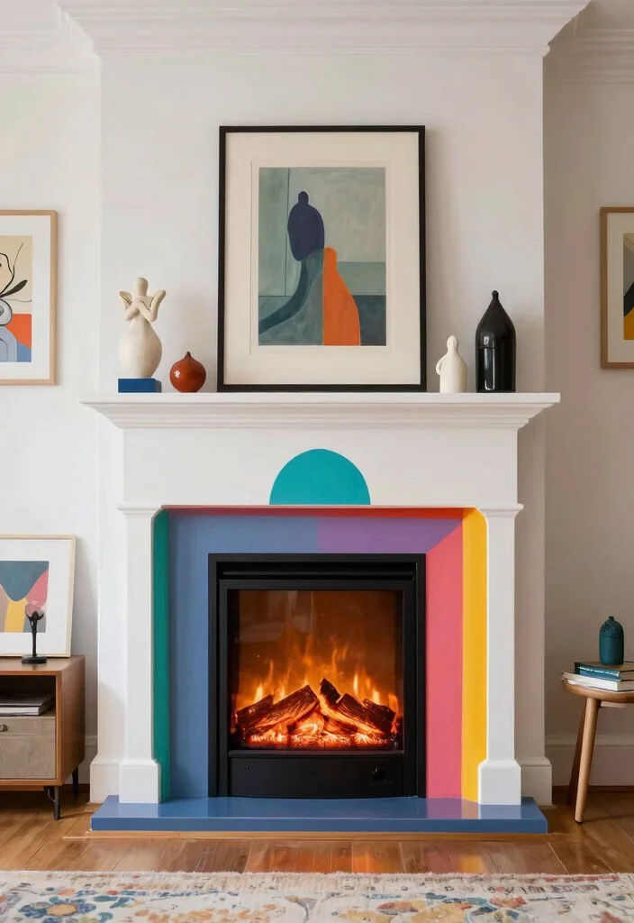 16 Fireplace in Bedroom Ideas for Cozy Luxury Vibes - 9. Artistic Accent with Custom Design 1