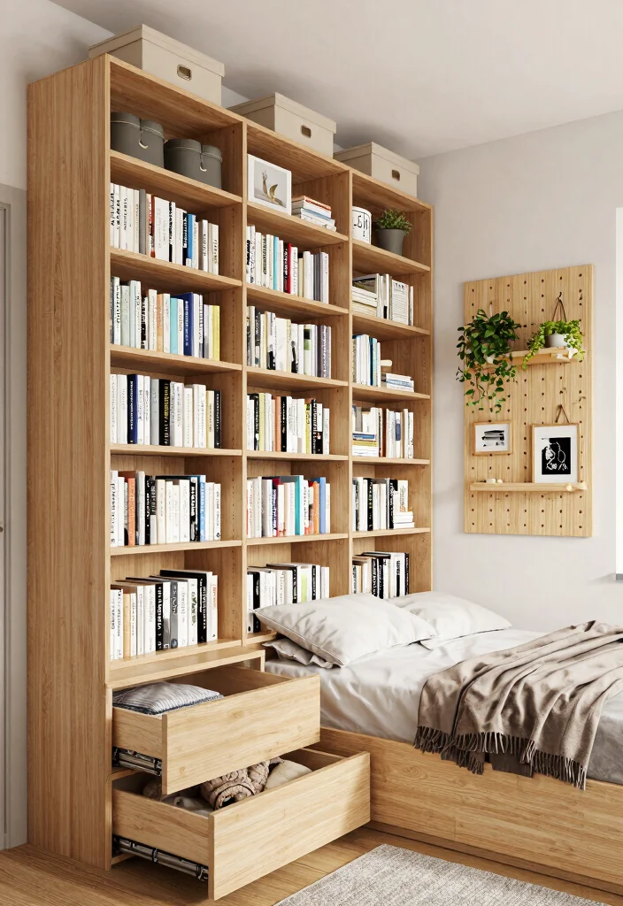 16 Low Ceiling Bedroom Ideas: Cozy and Clever Design - 2. Utilize Vertical Storage Solutions 1