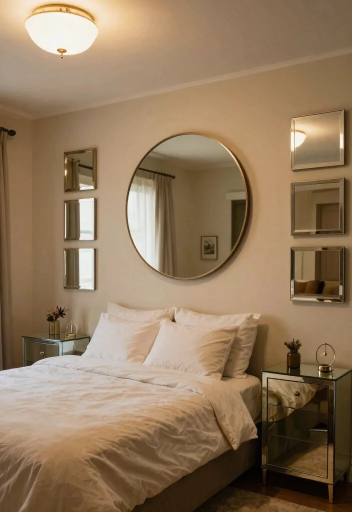 16 Low Ceiling Bedroom Ideas: Cozy and Clever Design - 4. Mirrors to Create Illusion of Space 1