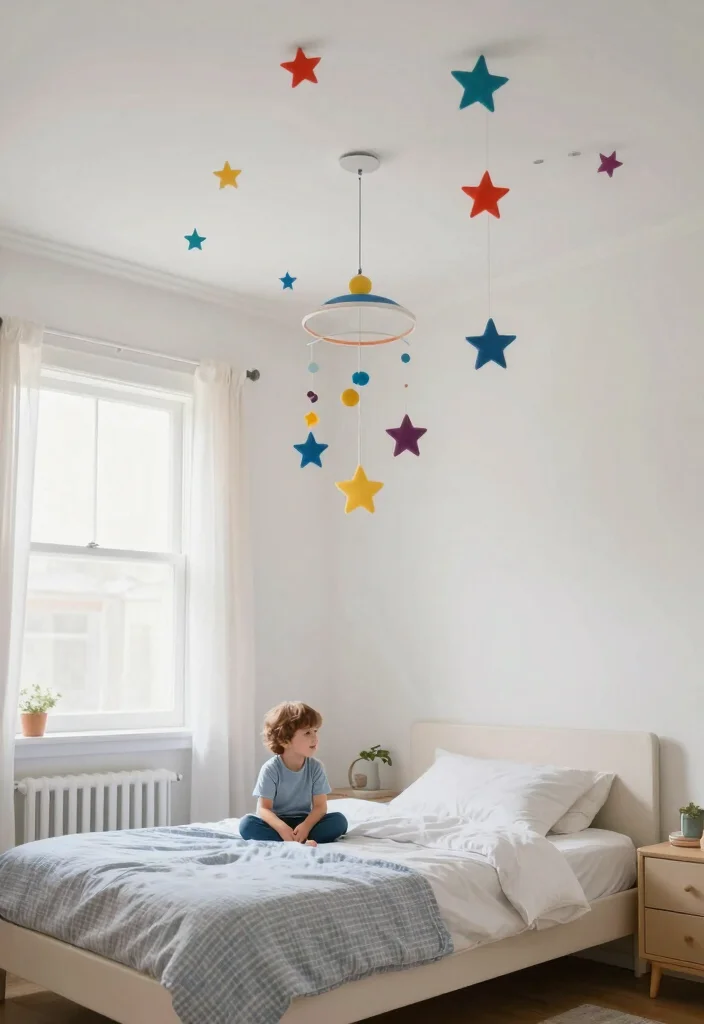16 Small Boys Bedroom Ideas Space Saving and Fun - 12. Fun Ceiling Decor 1