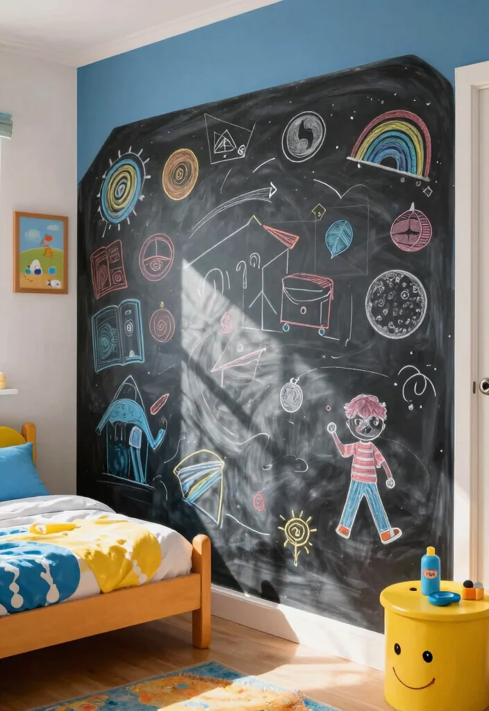 16 Small Boys Bedroom Ideas Space Saving and Fun - 16. Interactive Chalkboard Wall 1