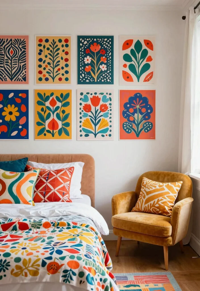16 Wall Posters Bedroom Printables Ideas Easy Decor Update - 8. Colorful Patterns 1