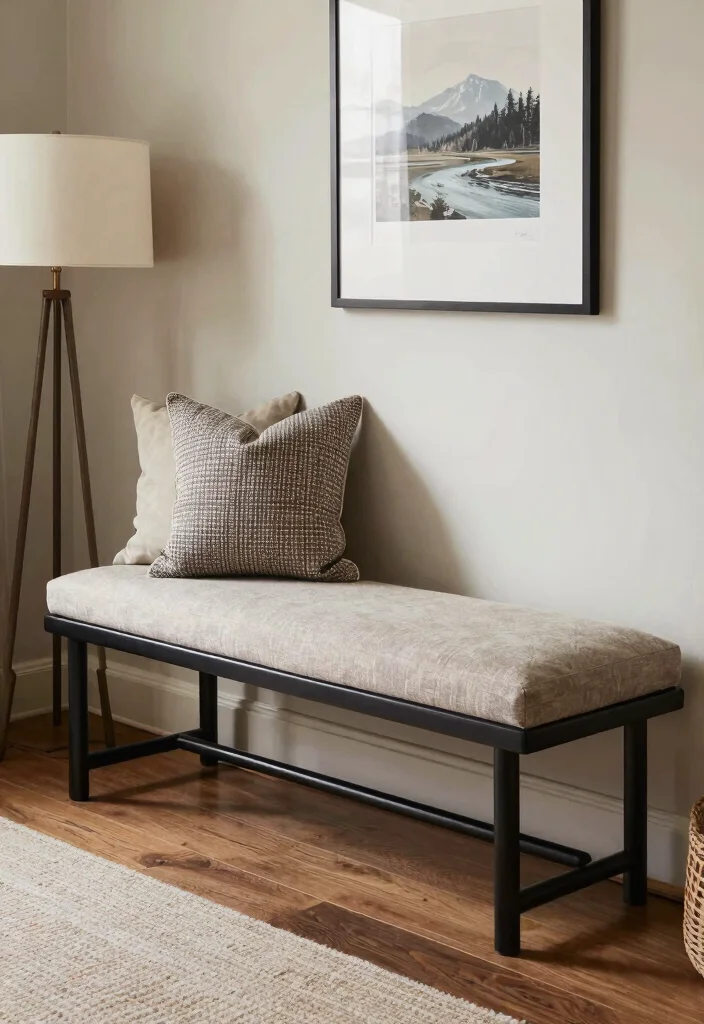 17 Bedroom Bench With Storage Ideas: Practical and Elegant - 16. Two-Toned Bench with Hidden Storage 1