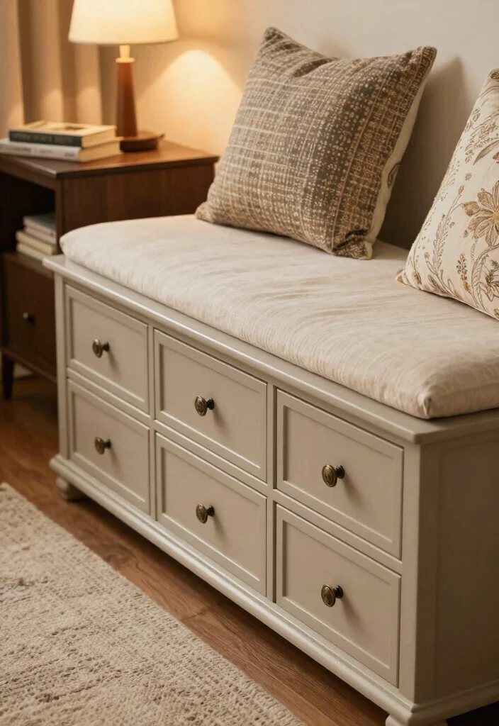 17 Bedroom Bench With Storage Ideas: Practical and Elegant - 5. Bench with Drawers 1