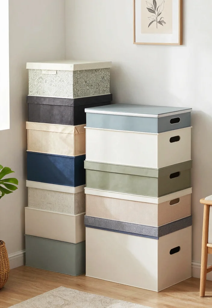 17 Bedroom Storage for Small Rooms: Smart Space Saving Ideas - 12. Stackable Storage Boxes 1