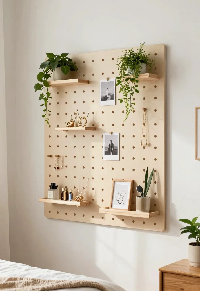 17 Bedroom Storage for Small Rooms: Smart Space Saving Ideas - 14. Pegboards for Organizational Flair 1