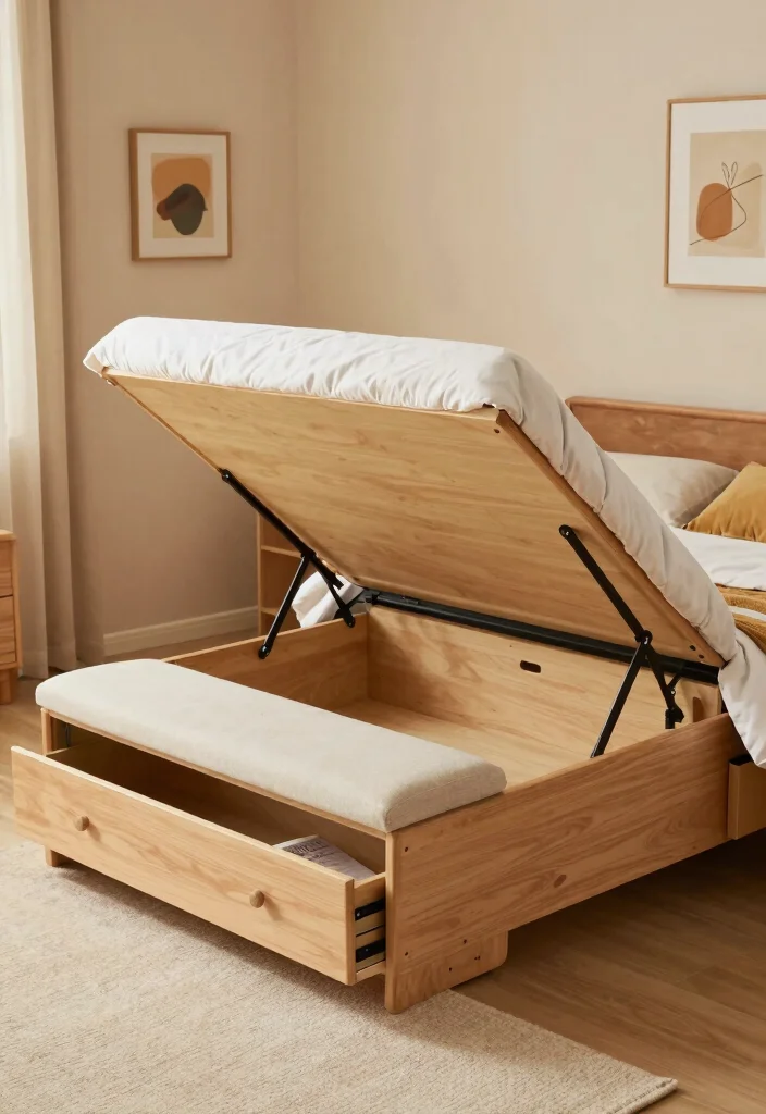 17 Bedroom Storage for Small Rooms: Smart Space Saving Ideas - 17. Hidden Storage in Furniture 1