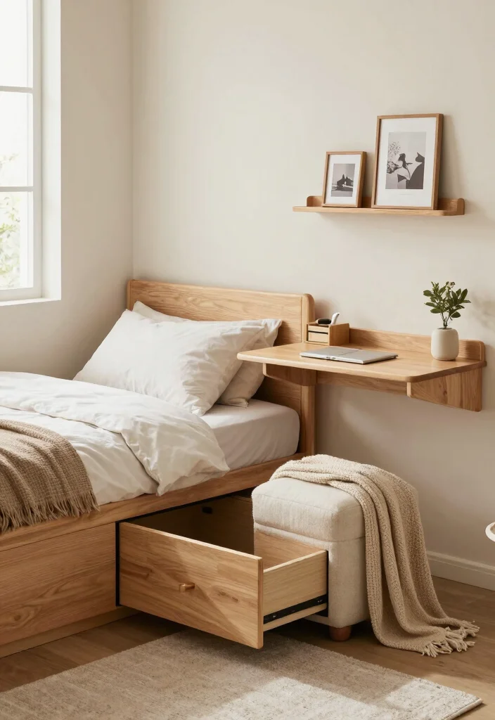 17 Bedroom Storage for Small Rooms: Smart Space Saving Ideas - 4. Multi-Functional Furniture 1