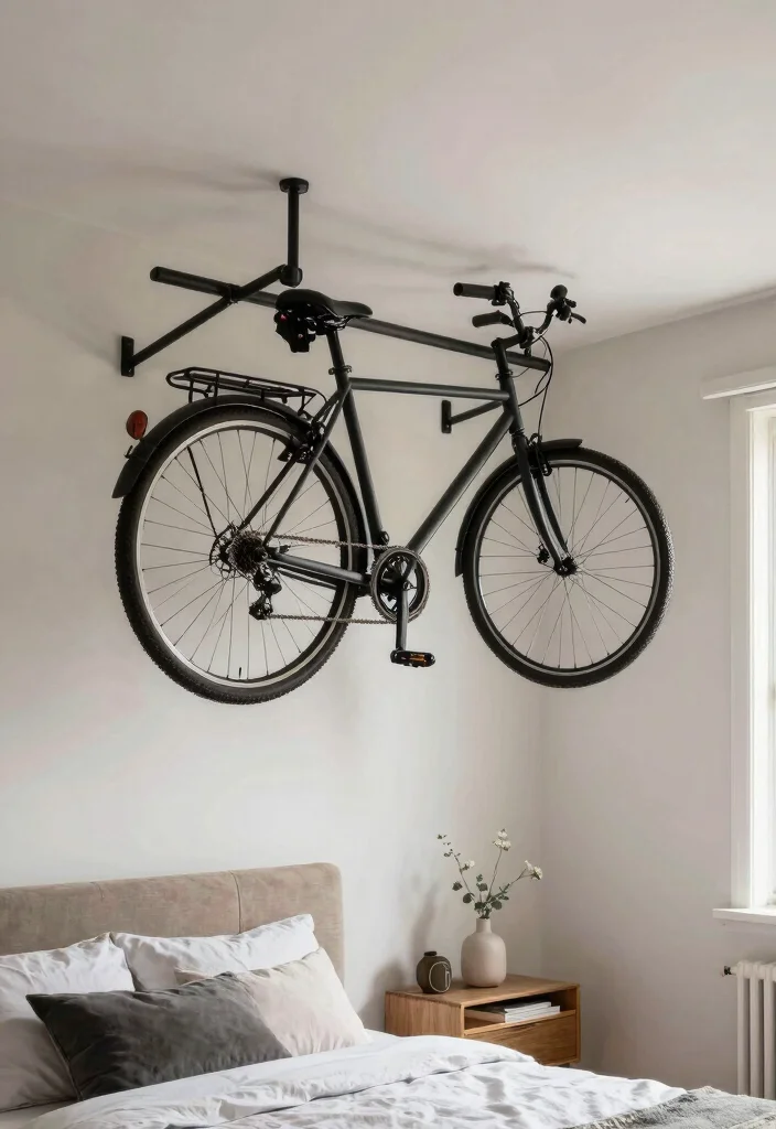 17 Bedroom Storage for Small Rooms: Smart Space Saving Ideas - 7. Ceiling-Mounted Racks 1