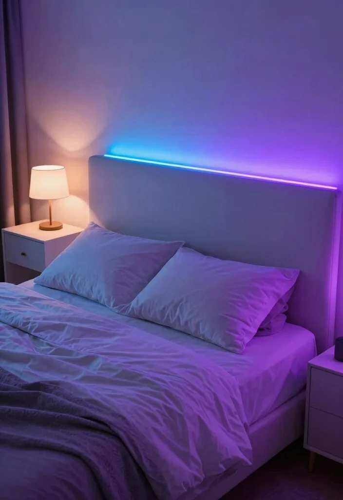 17 Bedroom Wall Lights Beside Bed Ideas Modern and Cozy - 10. Color-Changing LED Strips 1