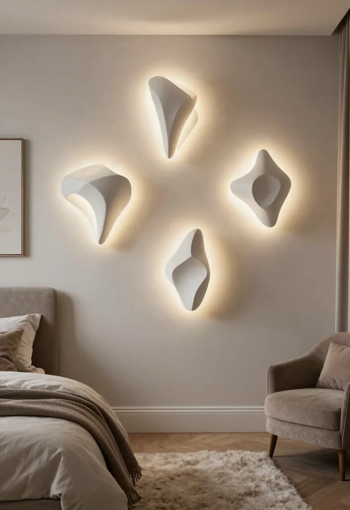 17 Bedroom Wall Lights Beside Bed Ideas Modern and Cozy - 14. Unique Sculptural Wall Lights 1